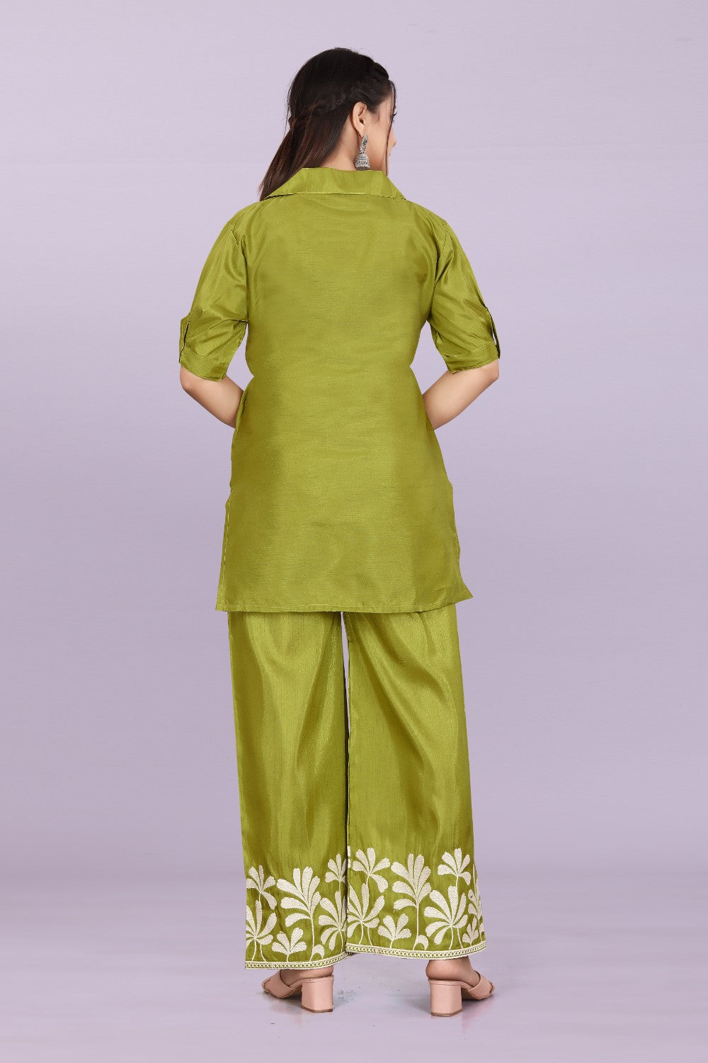 Women’s Premium Embroidered Co-Ord Set with Palazzo Pants | Ethnic Party Wear for Women