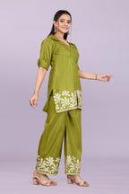 Women’s Premium Embroidered Co-Ord Set with Palazzo Pants | Ethnic Party Wear for Women