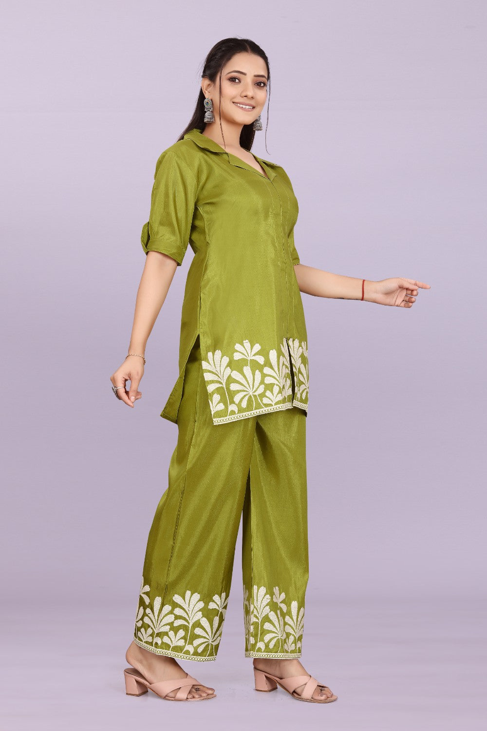Women’s Premium Embroidered Co-Ord Set with Palazzo Pants | Ethnic Party Wear for Women