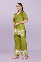 Women’s Premium Embroidered Co-Ord Set with Palazzo Pants | Ethnic Party Wear for Women