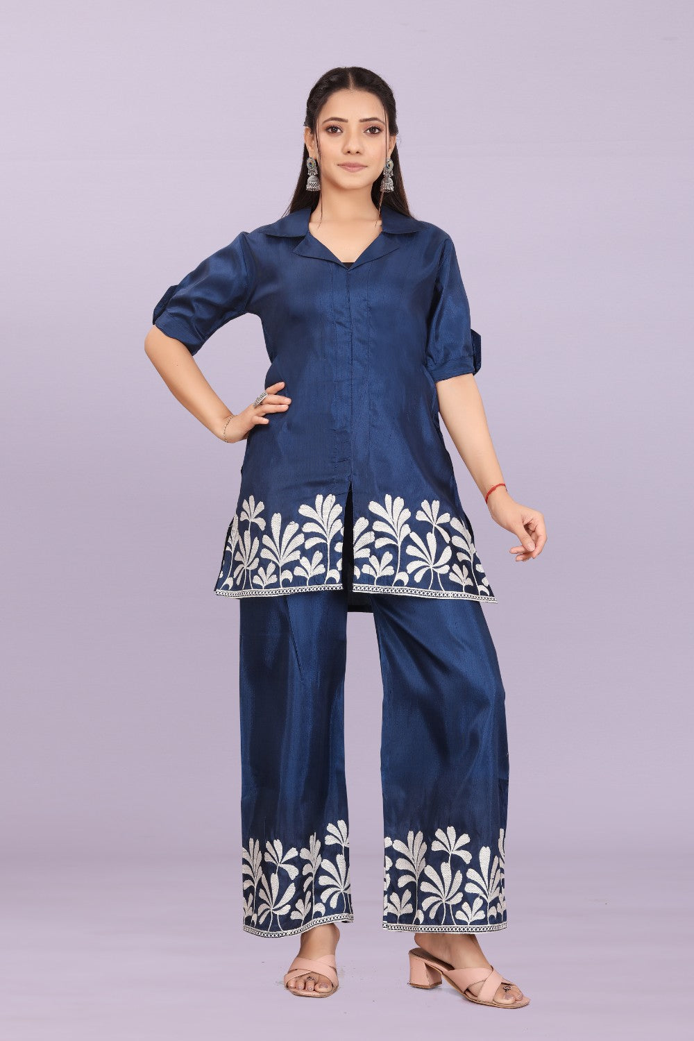 Women’s Premium Embroidered Co-Ord Set with Palazzo Pants | Ethnic Party Wear for Women