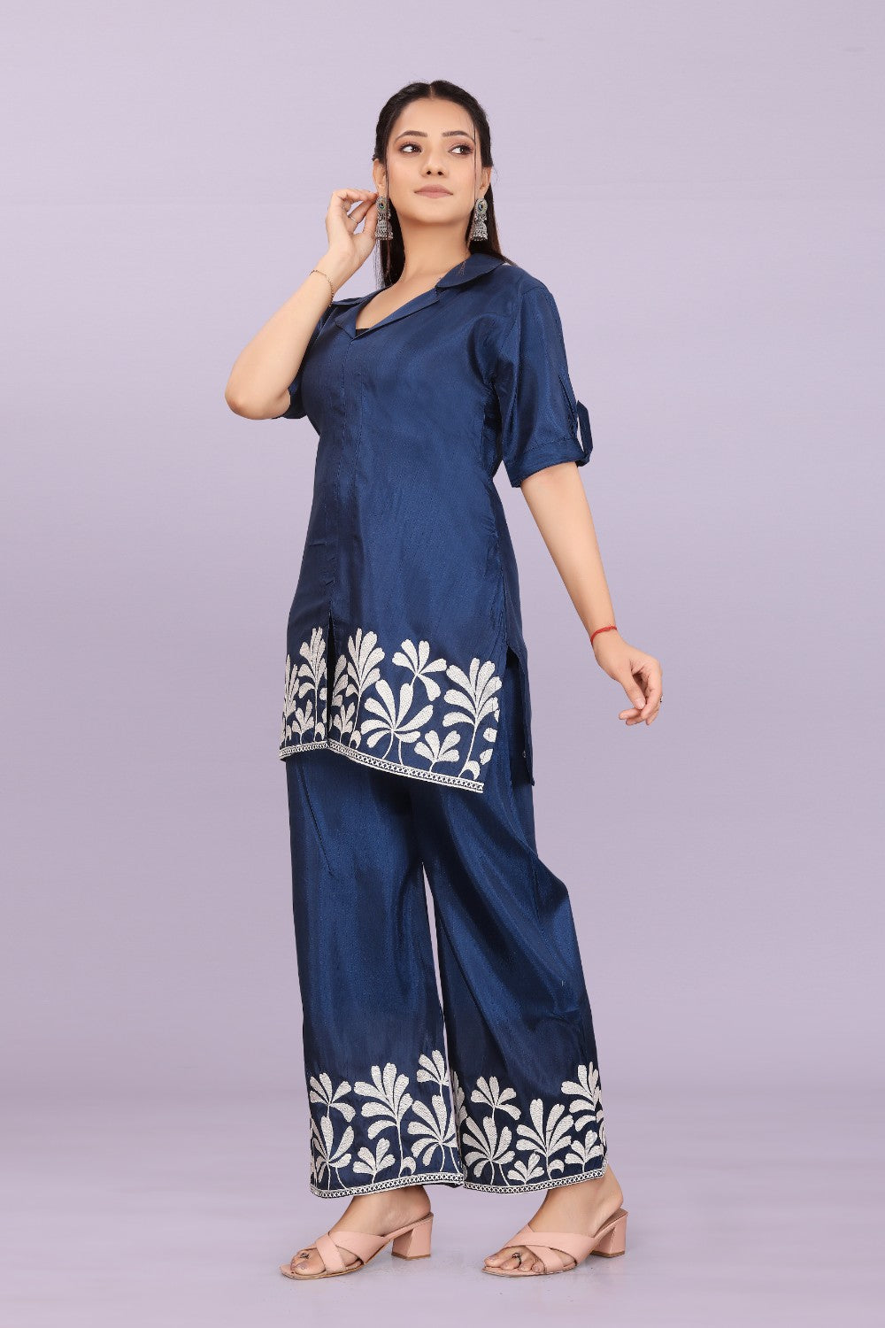 Women’s Premium Embroidered Co-Ord Set with Palazzo Pants | Ethnic Party Wear for Women