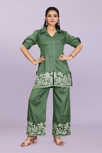 Women’s Premium Embroidered Co-Ord Set with Palazzo Pants | Ethnic Party Wear for Women