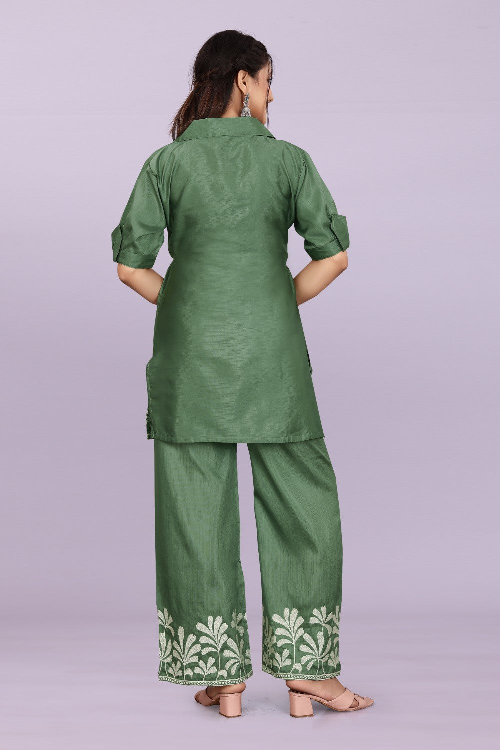 Women’s Premium Embroidered Co-Ord Set with Palazzo Pants | Ethnic Party Wear for Women