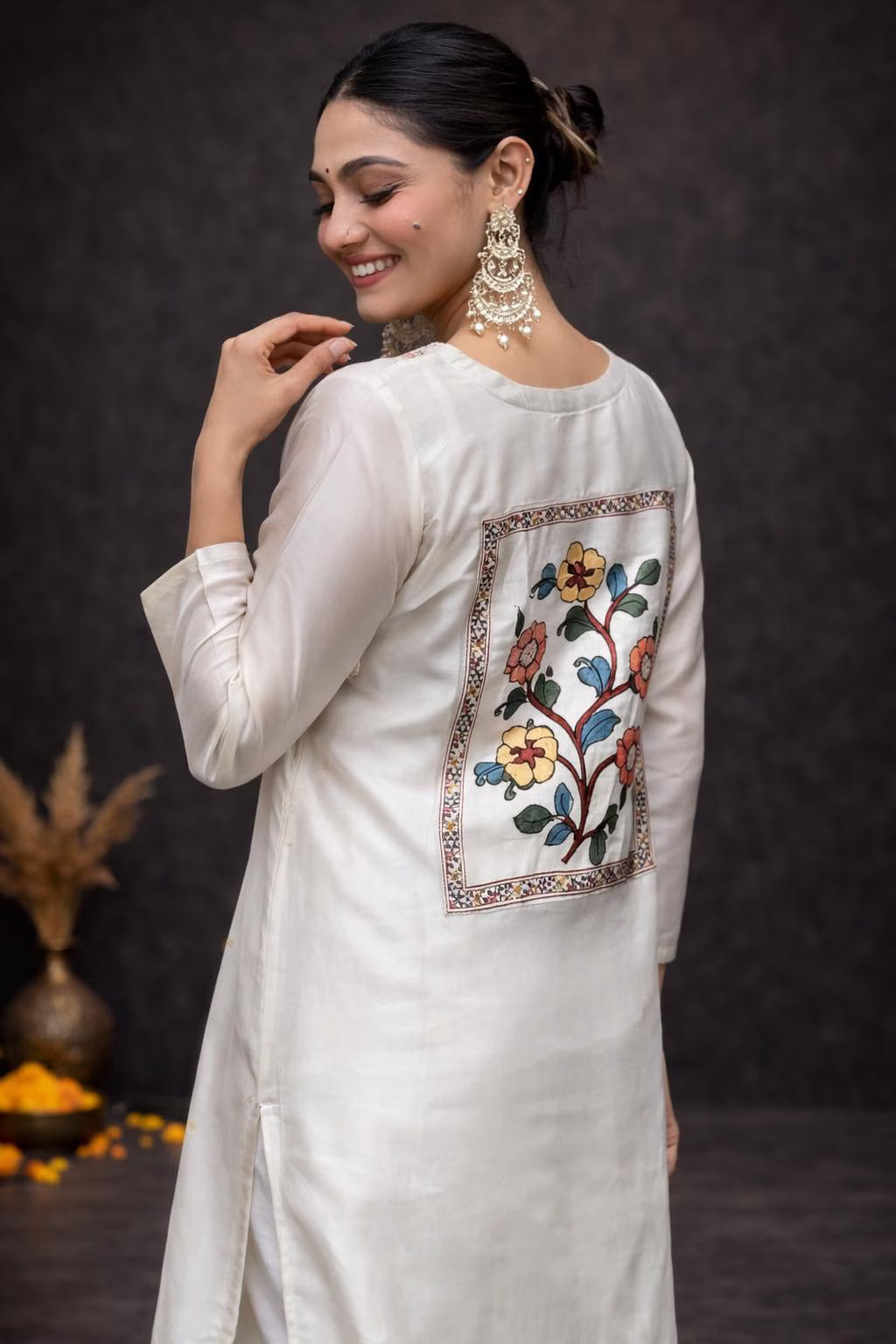 Off White Floral Salwar Kameez Set with Dupatta – Wedding Guest Outfit for Women