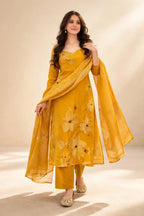 Women’s Floral Kurta Set with Dupatta | Ethnic Salwar Suit for Festive, Wedding & Party Wear