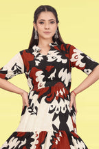 Women Printed Flared Maxi Dress | Stylish Casual & Party Wear Long Dress