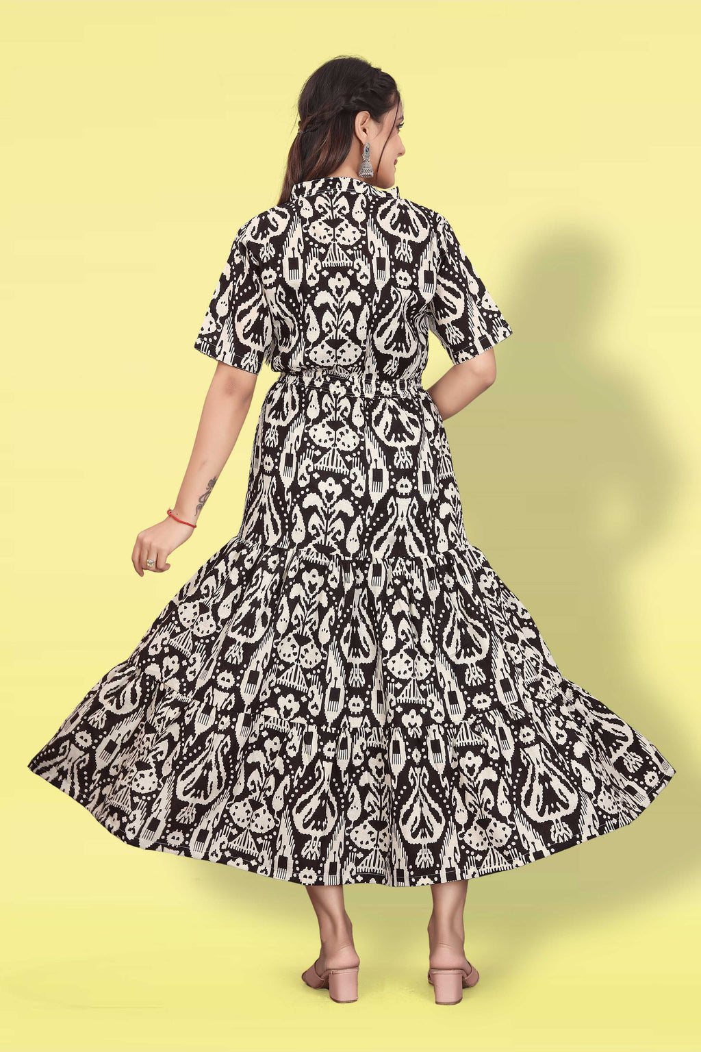 Women Printed Flared Maxi Dress | Stylish Casual & Party Wear Long Dress