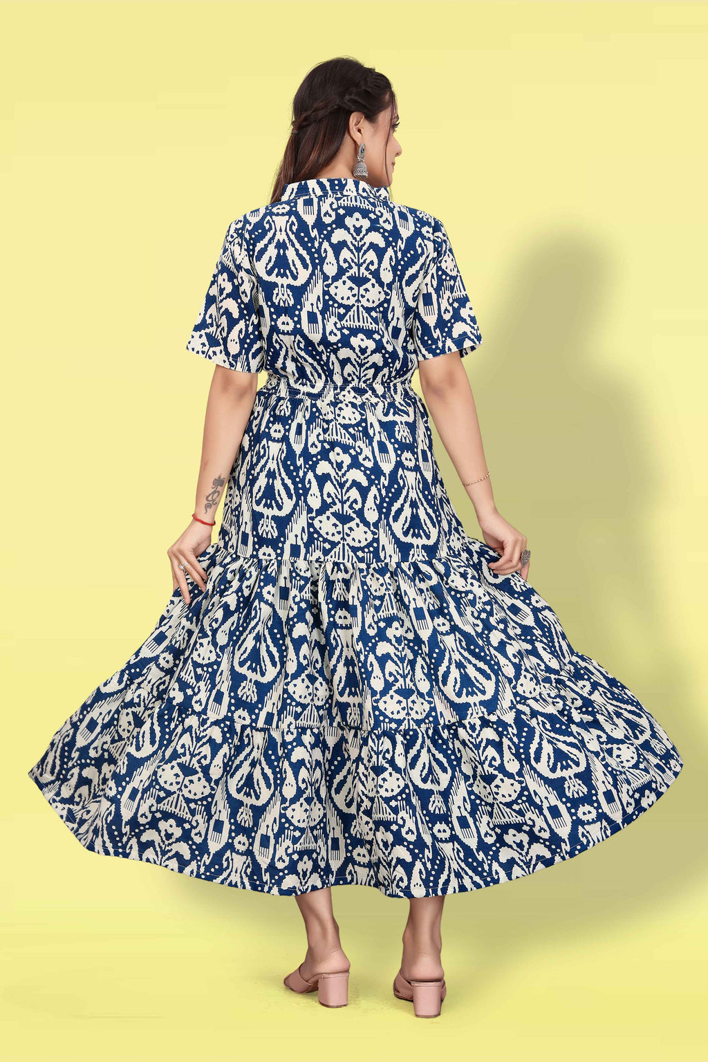 Women Printed Flared Maxi Dress | Stylish Casual & Party Wear Long Dress