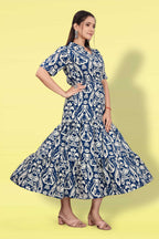 Women Printed Flared Maxi Dress | Stylish Casual & Party Wear Long Dress