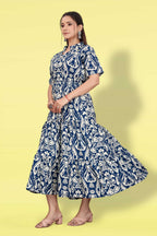 Women Printed Flared Maxi Dress | Stylish Casual & Party Wear Long Dress