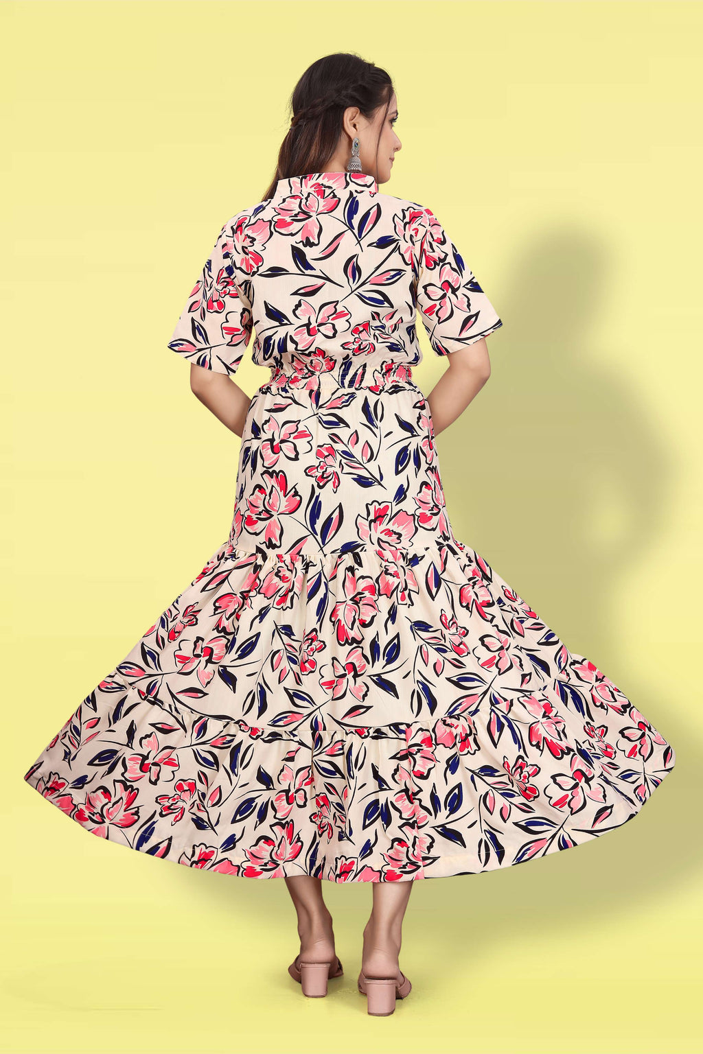 Women Printed Flared Maxi Dress | Stylish Casual & Party Wear Long Dress