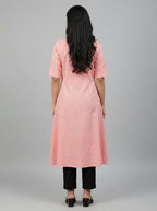 Women’s A-Line Kurti Tunic | Floral Print Ethnic Top with Front Button Design