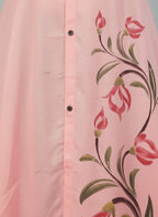 Women’s A-Line Kurti Tunic | Floral Print Ethnic Top with Front Button Design