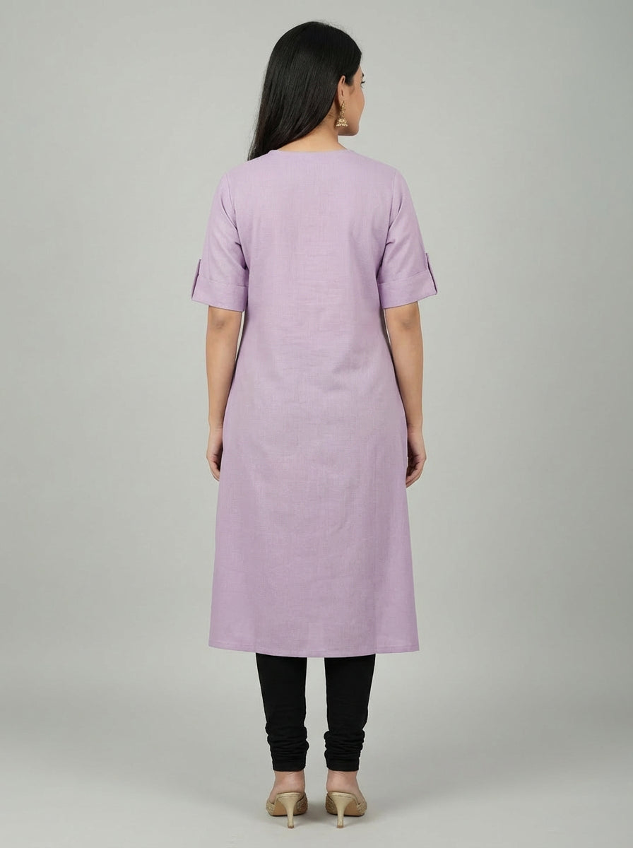 Women’s A-Line Kurti Tunic | Floral Print Ethnic Top with Front Button Design