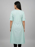 Women’s A-Line Kurti Tunic | Floral Print Ethnic Top with Front Button Design