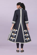 Designer Women’s Kurti Dress | Elegant A-Line Ethnic Wear with Elephant Print