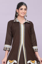 Designer Women’s Kurti Dress | Elegant A-Line Ethnic Wear with Elephant Print