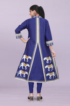 Designer Women’s Kurti Dress | Elegant A-Line Ethnic Wear with Elephant Print