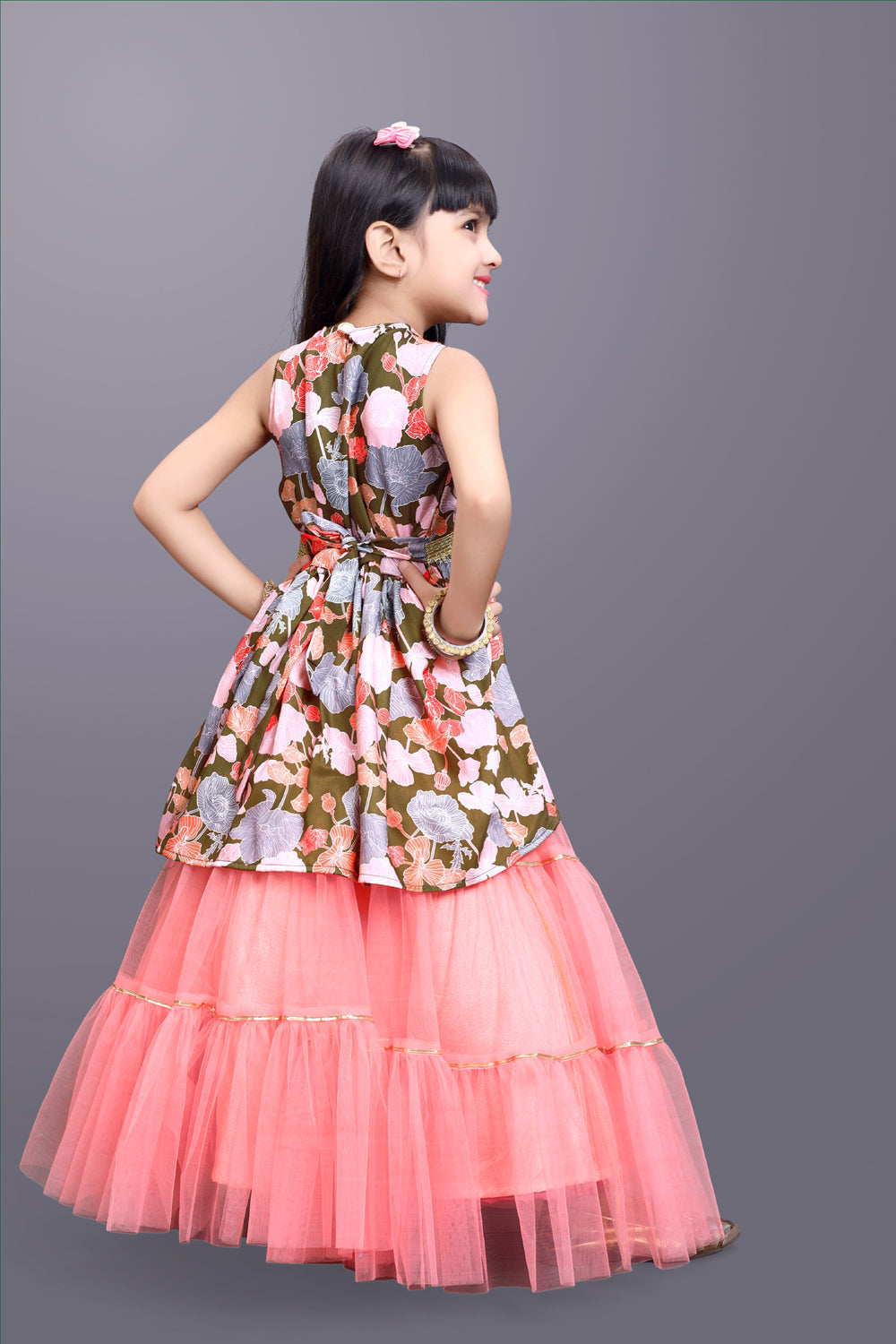Girls Festive & Party Kurta and Skirt Set