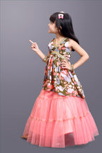 Girls Festive & Party Kurta and Skirt Set