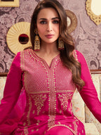 Hot Pink Sharara Suit with Dupatta – Embroidered Festive & Wedding Outfit