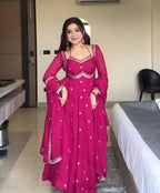 Embroidered Georgette Anarkali Suit with Dupatta – Party & Festive Wear