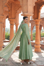 Mint Green Anarkali Suit Set for Women – Festive & Party Wear