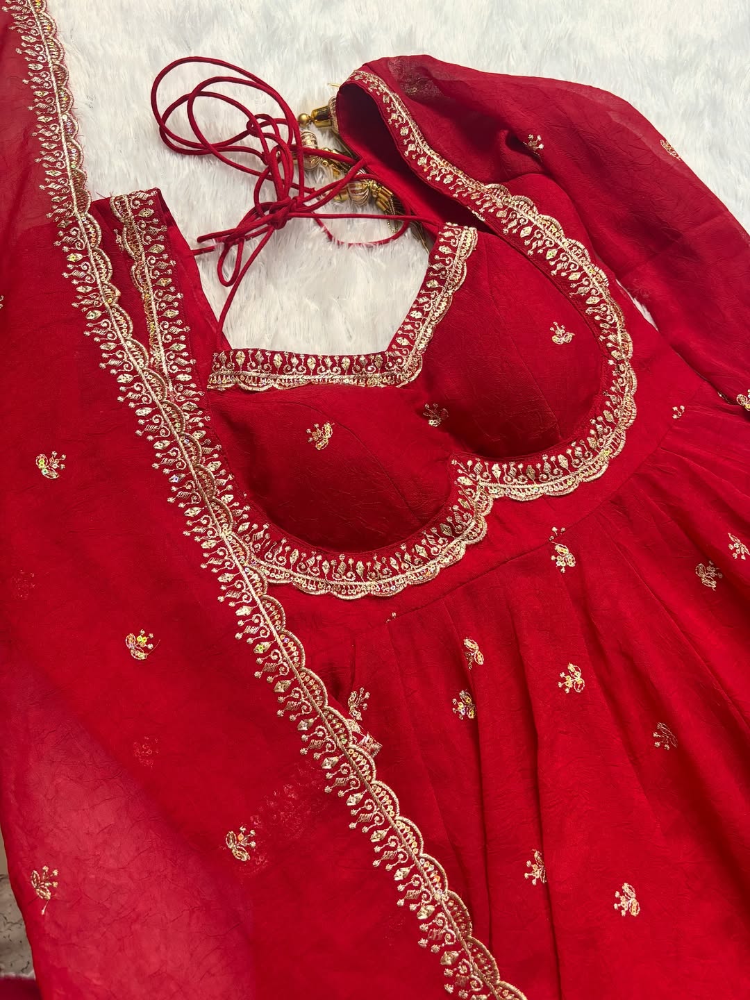 Embroidered Georgette Anarkali Suit with Dupatta – Party & Festive Wear
