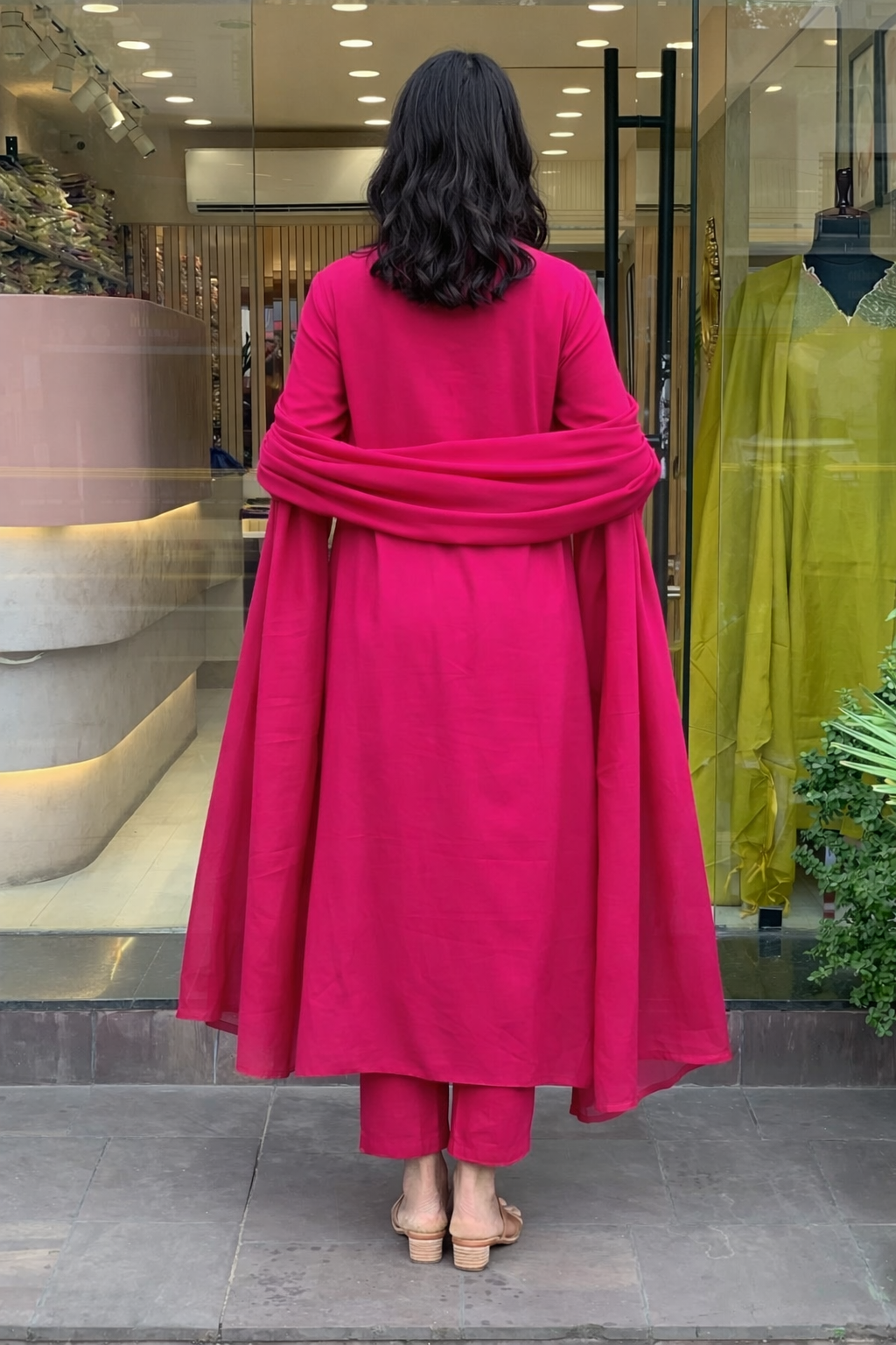Hot Pink Kurta Set for Women – Casual & Daily Wear