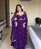 Embroidered Georgette Anarkali Suit with Dupatta – Party & Festive Wear