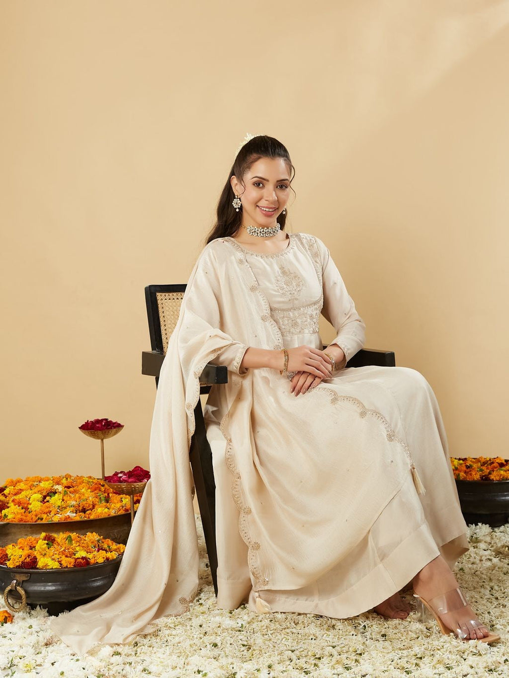 Mint Green Anarkali Suit Set for Women – Festive & Party Wear