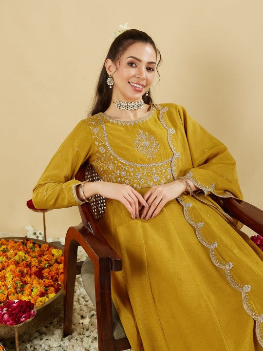 Mint Green Anarkali Suit Set for Women – Festive & Party Wear