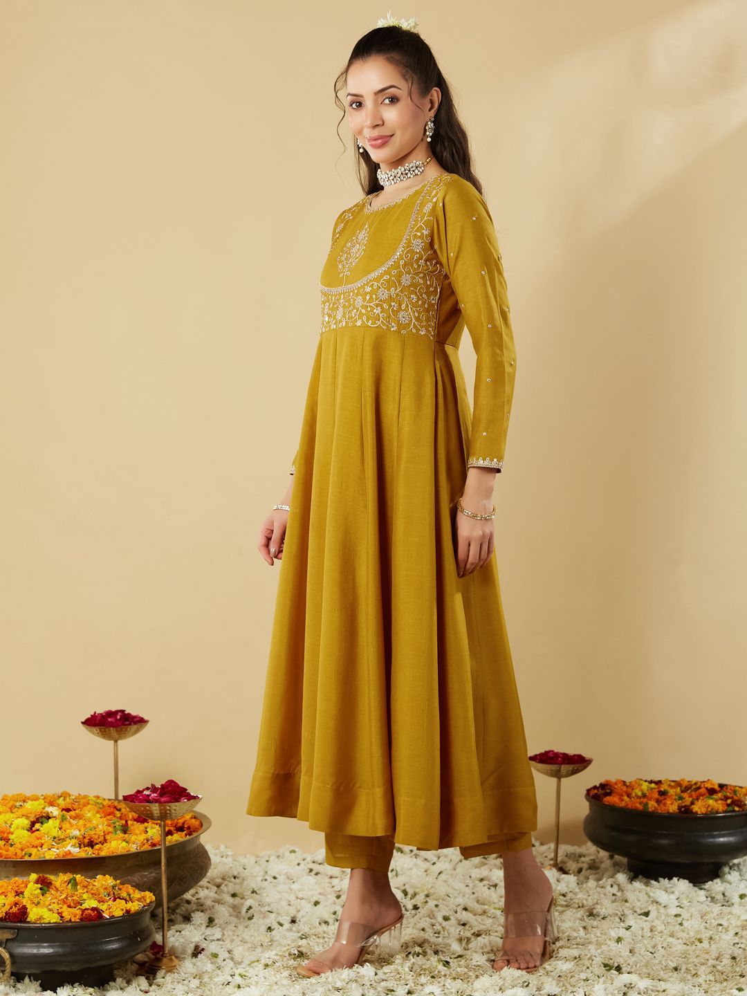 Mint Green Anarkali Suit Set for Women – Festive & Party Wear
