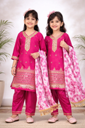Girls Kurta Patiala Set with Dupatta – Designer Ethnic Wear for Kids Festive, Wedding & Party Outfit