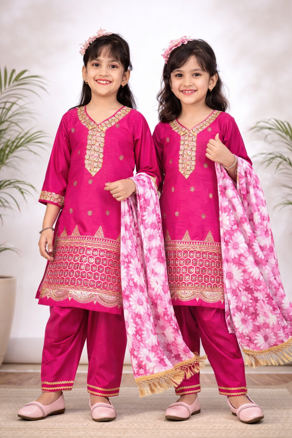 Girls Kurta Patiala Set with Dupatta – Designer Ethnic Wear for Kids Festive, Wedding & Party Outfit