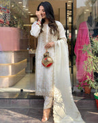 Off White Embroidered Kurta Set – Punjabi Style Wedding Guest Outfit